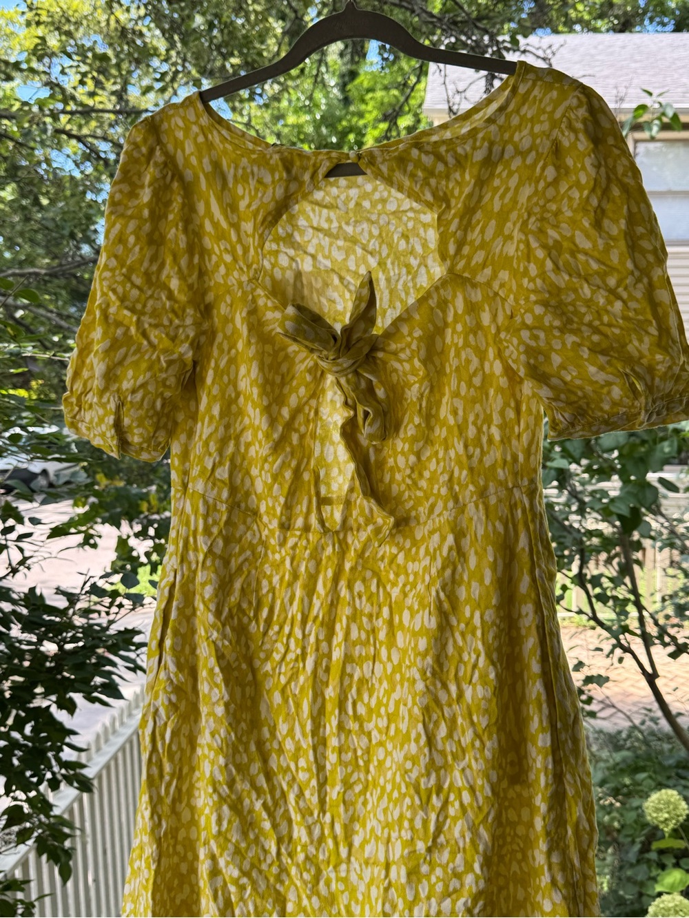 Who What Wear Yellow and White Printed Short-Sleeve Maxi Dress - Picture 9 of 9